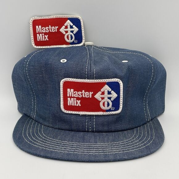 Vintage Master Mix Feeds Farming Patch Hat K-Products USA Snapback Trucker Cap - Picture 1 of 12